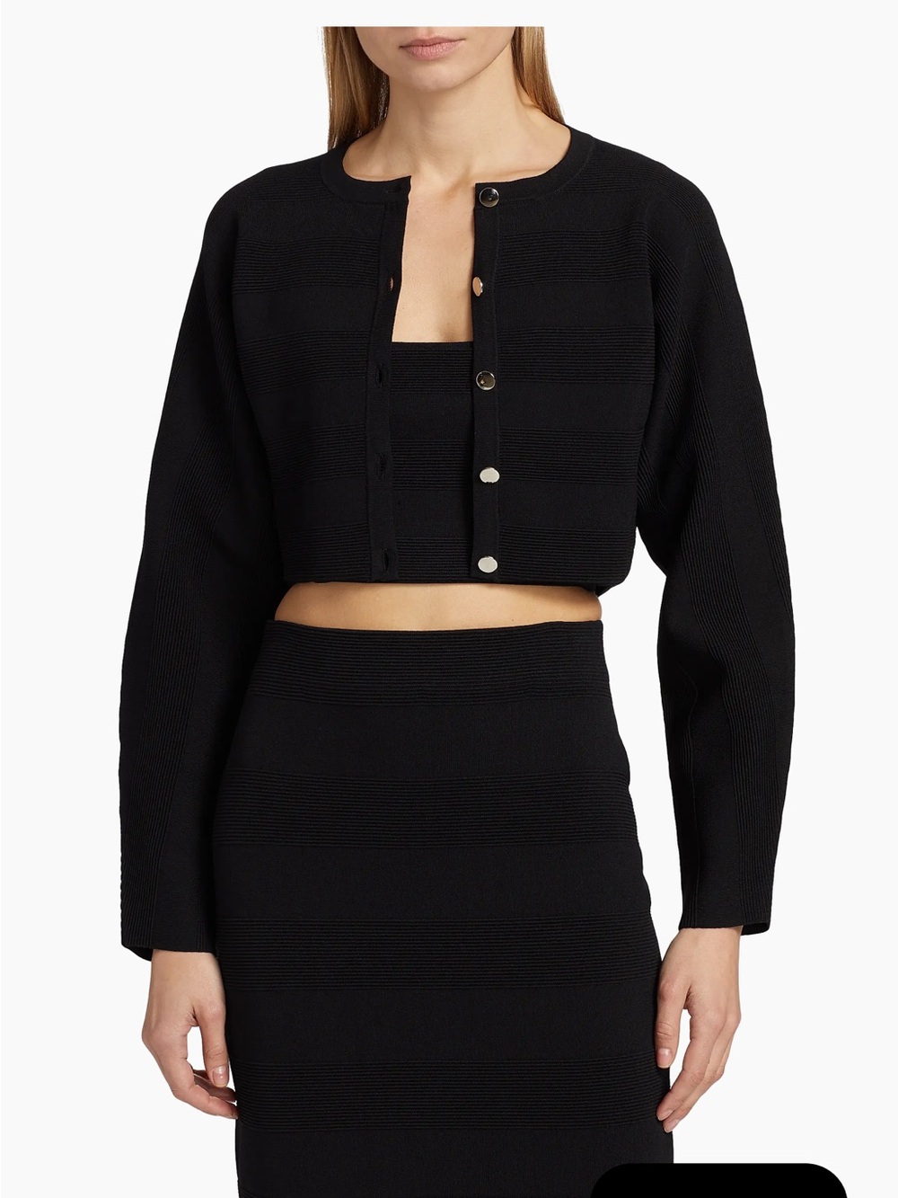 Cropped ET ochs Black Knit Cardigan